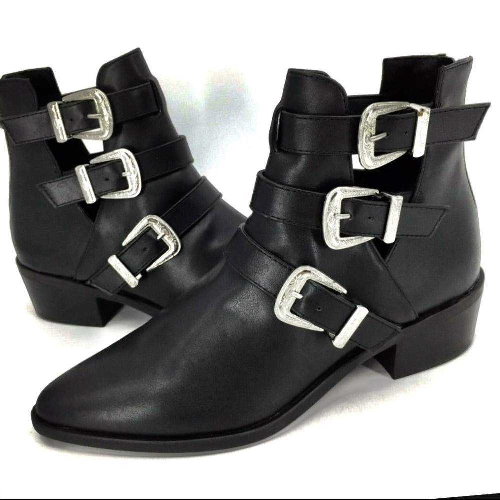 🆕Madden Ankle Bootie Black Silver WM Sz 8.5